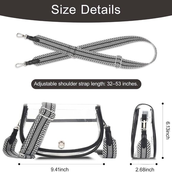 Clear Crossbody Bag Stadium Approved for Women,clear Bags for Stadium Events,cle - Picture 2 of 6